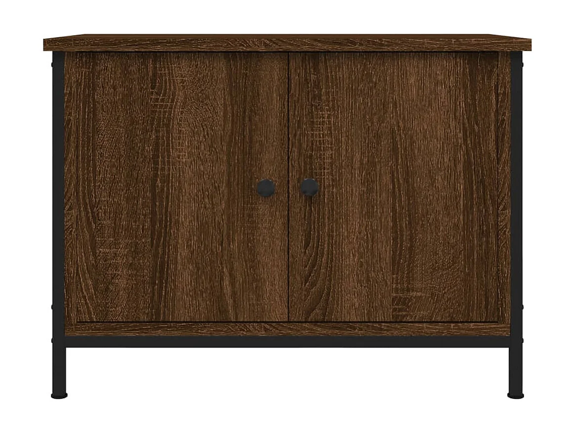 Meuble TV avec portes chêne marron 60x35x45cm bois d'ingénierie WET3299