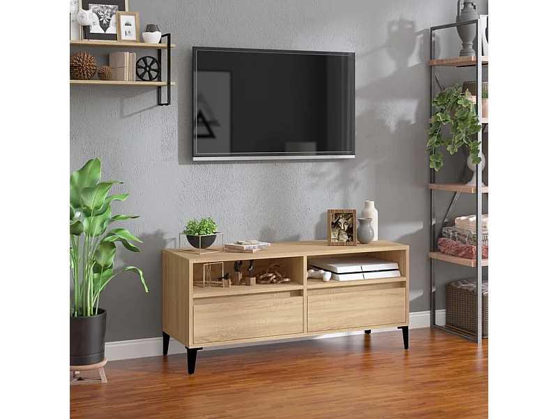 Meuble TV chêne sonoma 100x34,5x44,5 cm bois d'ingénierie WET8281