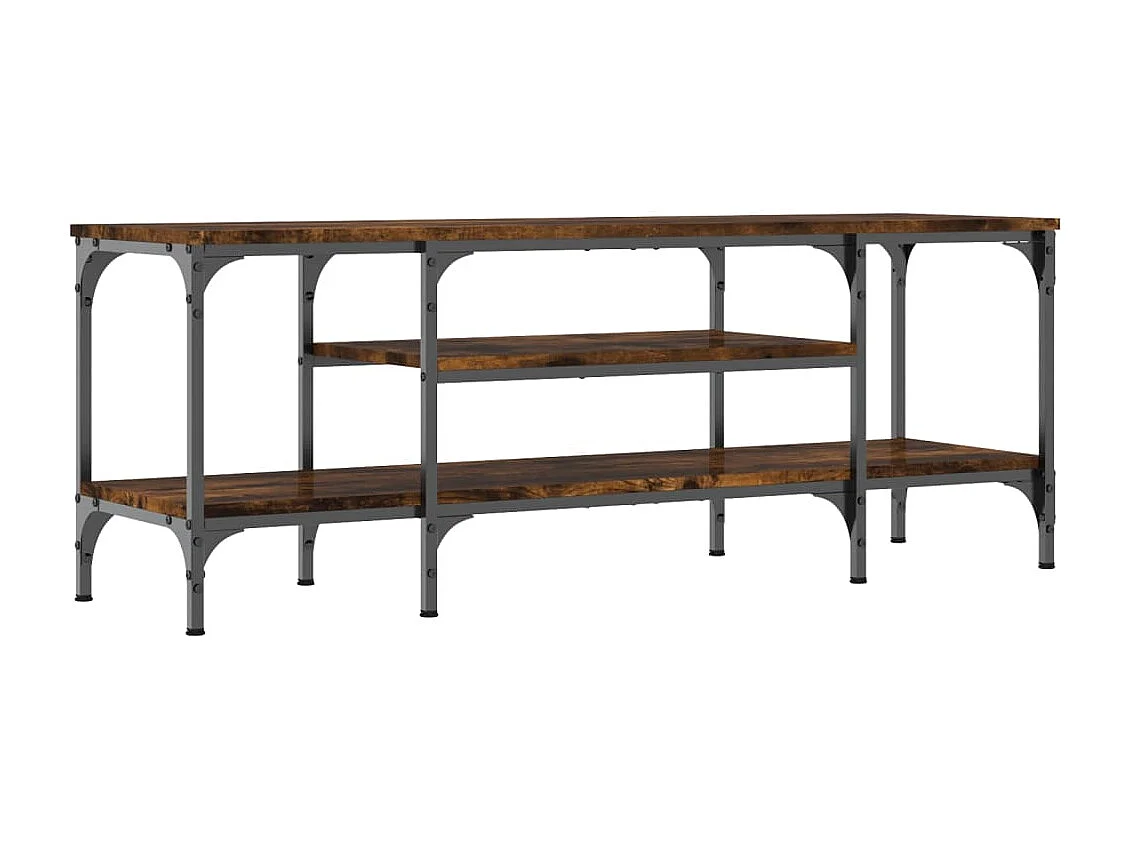 Meuble TV chêne fumé 121x35x45 cm bois d'ingénierie et fer WET3504