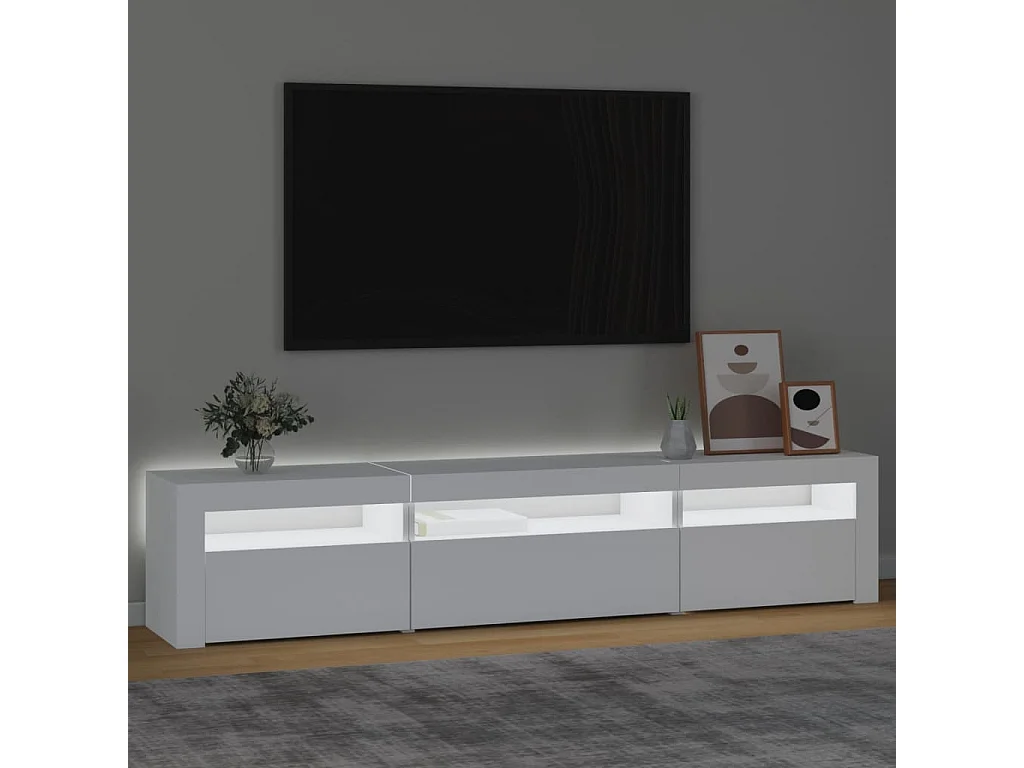 Mueble TV con luces LED blanco 195x35x40 cm YOE40047