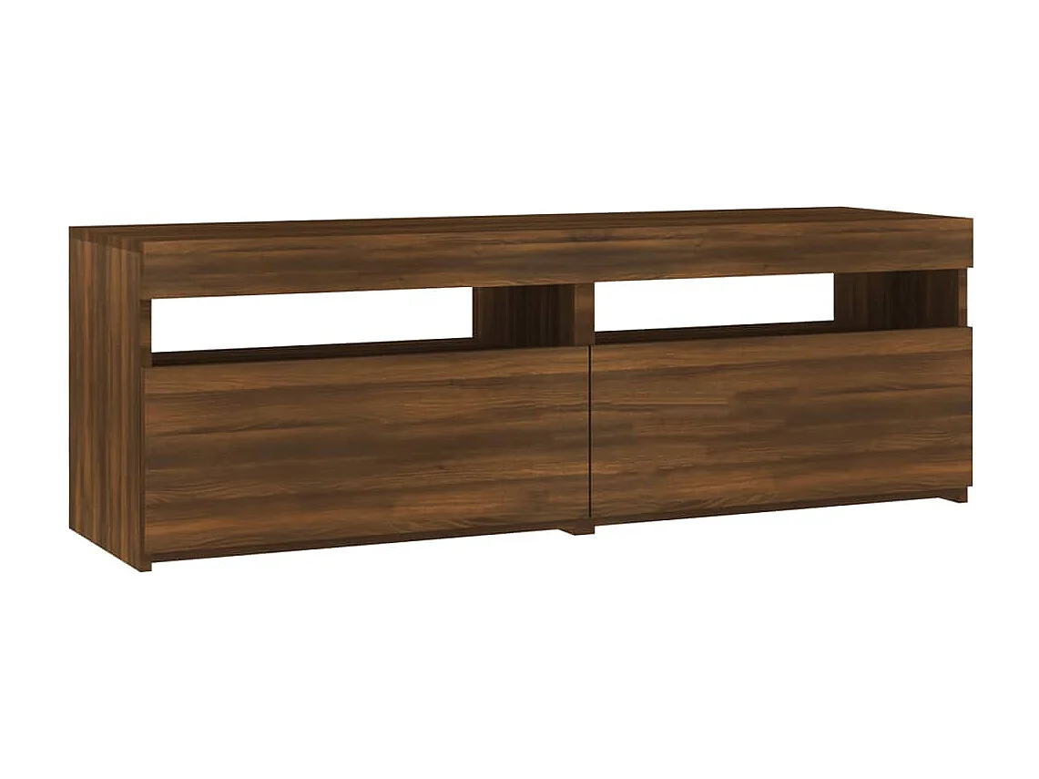 TV-Schrank,TV-Möbel mit LED-Leuchten Braun Eichen-Optik 120x35x40 cm -gkd742052
