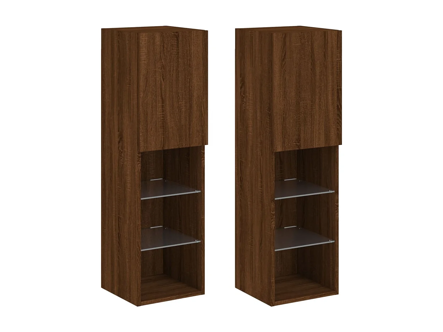 2 Stk.TV-Schränke,TV-Möbel mit LED-Leuchten Braun Eichen-Optik -gkd824991