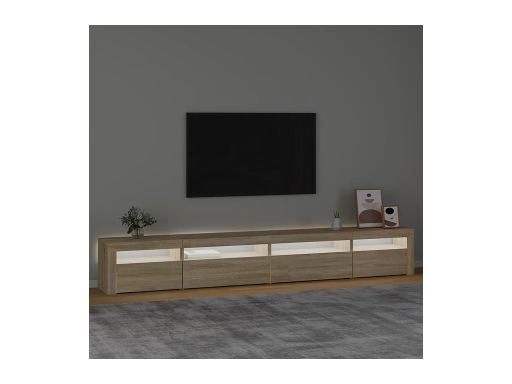 Móvel de TV com luzes LED 270x35x40 cm carvalho sonoma PT224289