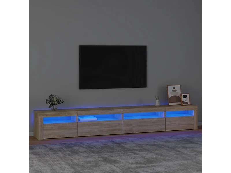 Meuble TV avec lumières LED Chêne sonoma 270x35x40 cm WET2050