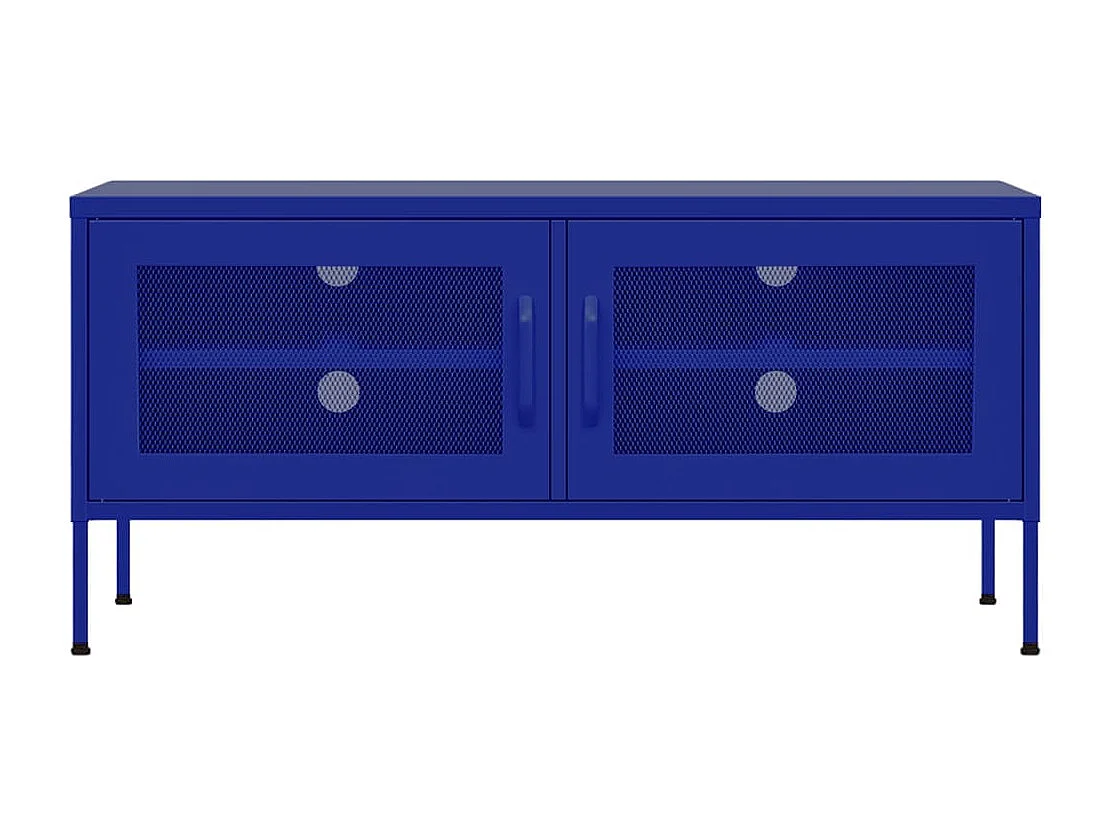 Meuble TV Bleu marine 105x35x50 cm Acier WET3676