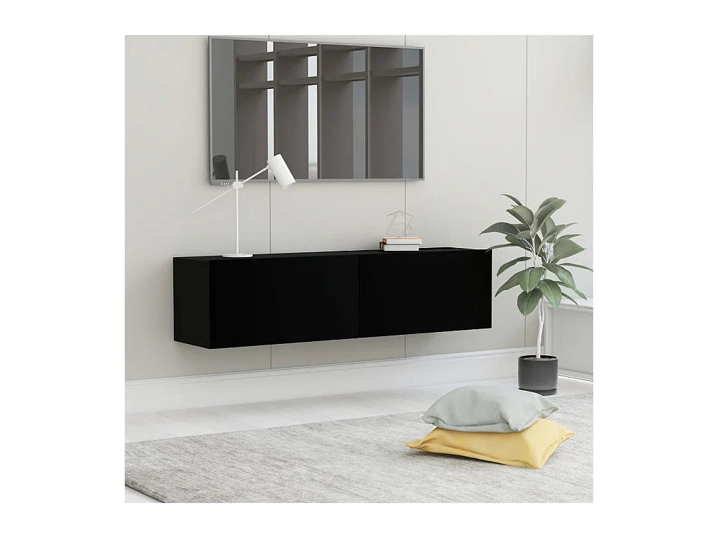 Tv-meubel 120x30x30 cm bewerkt hout zwart NL611806