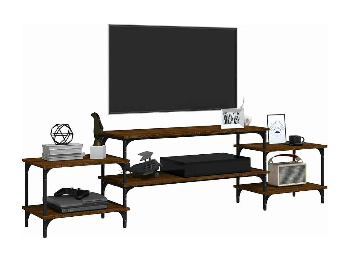 Mueble TV madera contrachapada roble marrón 197x35x52 cm YOE16712