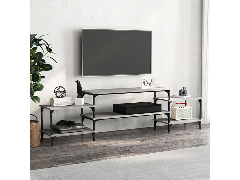 Mobile Porta TV | Armadietto TV Grigio Sonoma 197x35x52 cm in Legno Multistrato