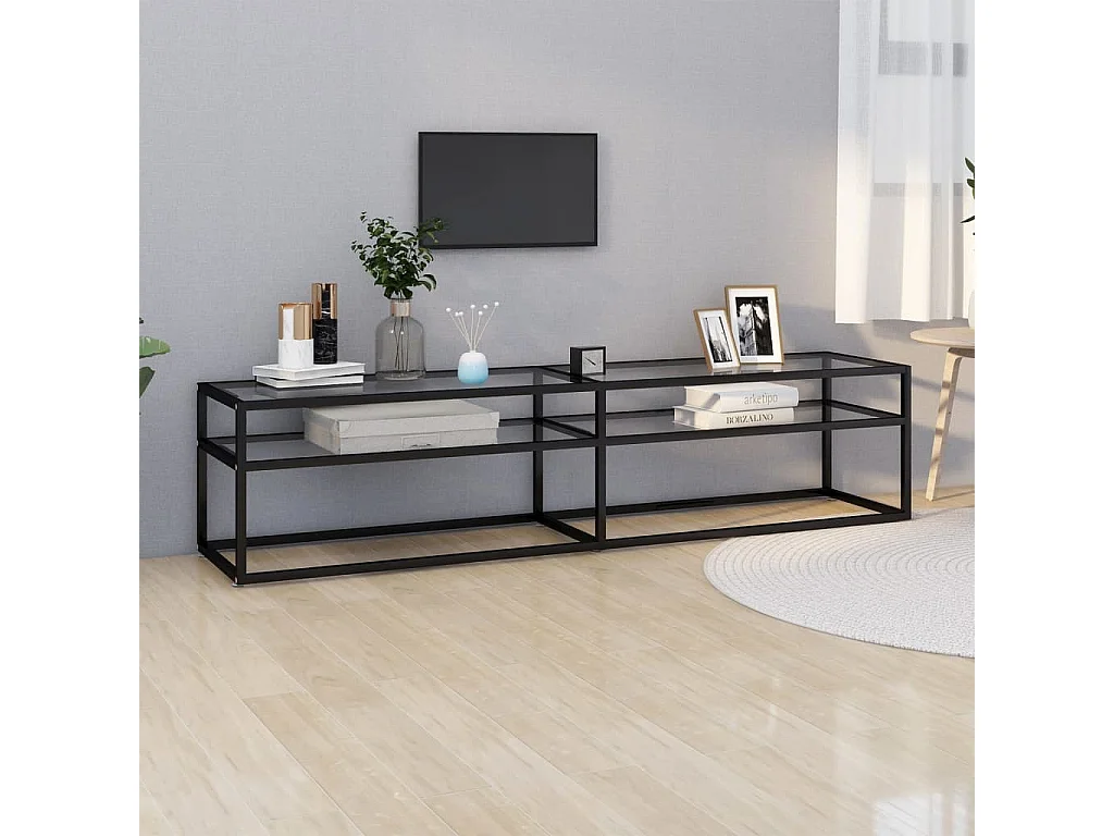 Mueble TV vidrio templado transparente 180x40x40,5 cm YOE14532