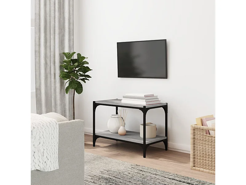 TV-Schrank,TV-Möbel Grau Sonoma 60x33x41 cm Holzwerkstoff und Stahl -gkd681787