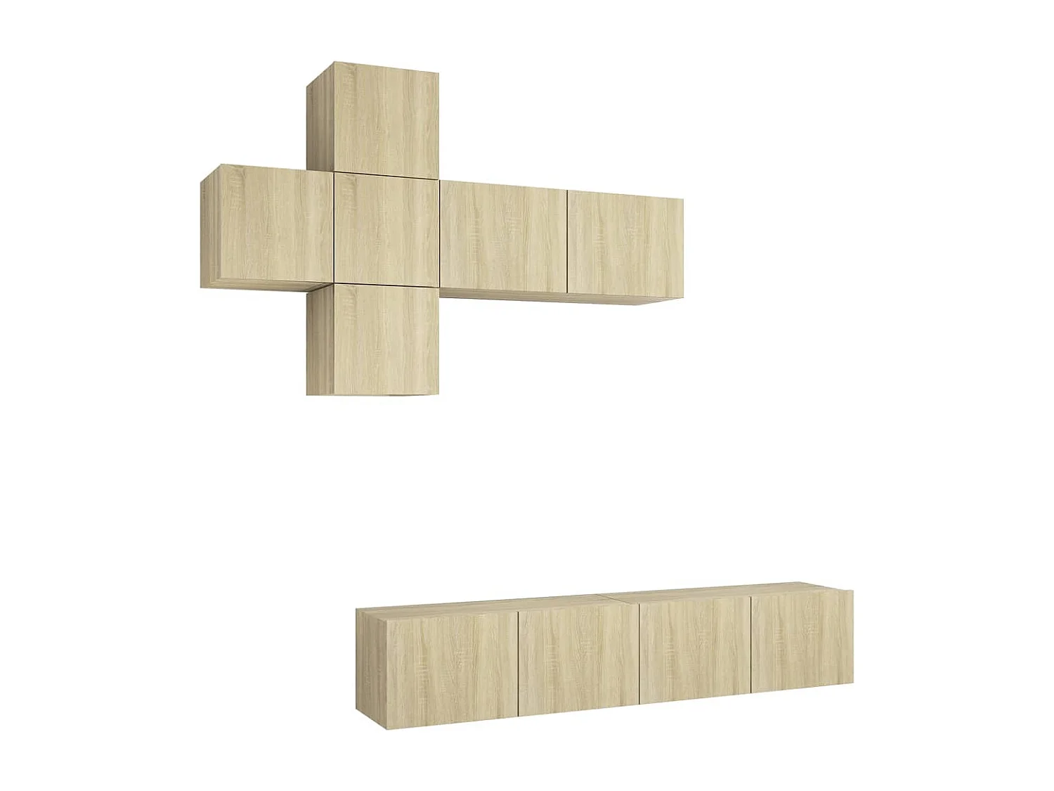 7 pzas Muebles TV roble Sonoma YOE87748