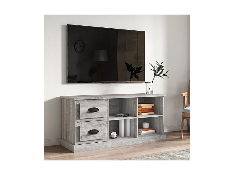 Mueble TV madera contrachapada gris Sonoma 102x35,5x47,5 cm YOE60942