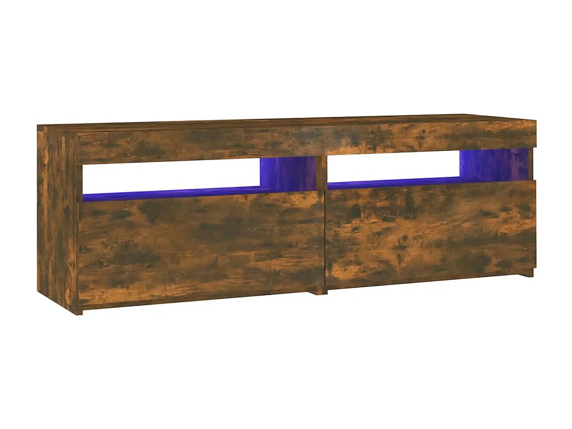 TV-Schrank,TV-Möbel mit LED-Leuchten Räuchereiche 120x35x40 cm -gkd29643