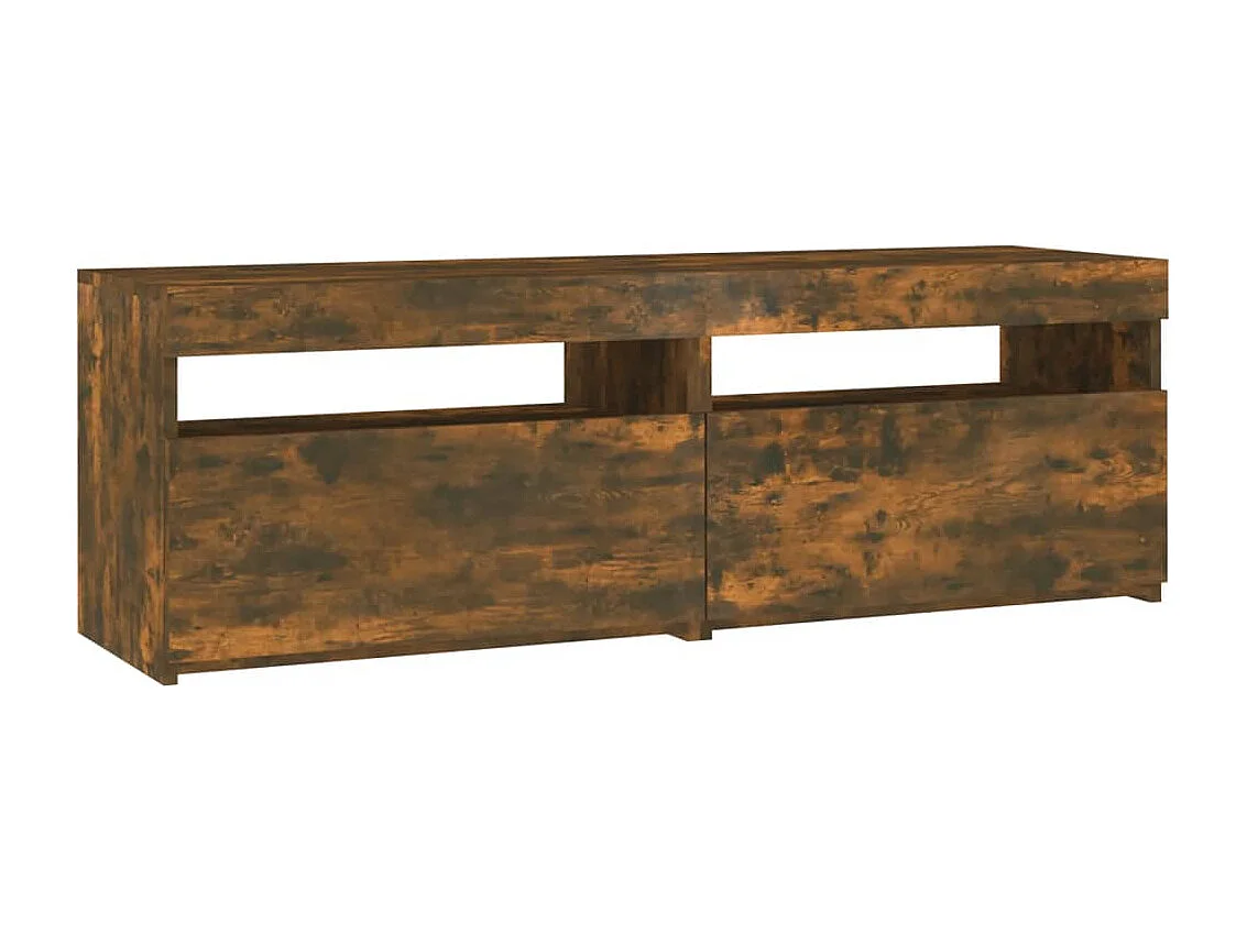 TV-Schrank,TV-Möbel mit LED-Leuchten Räuchereiche 120x35x40 cm -gkd29643