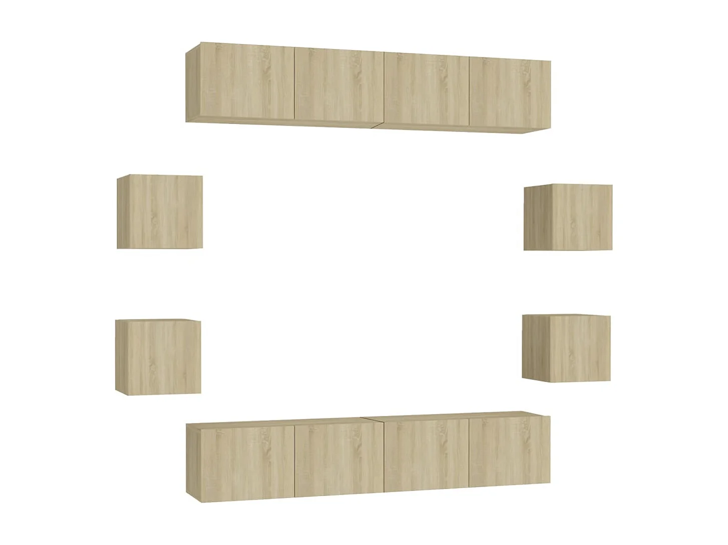 8 pzas Muebles TV roble Sonoma YOE31040