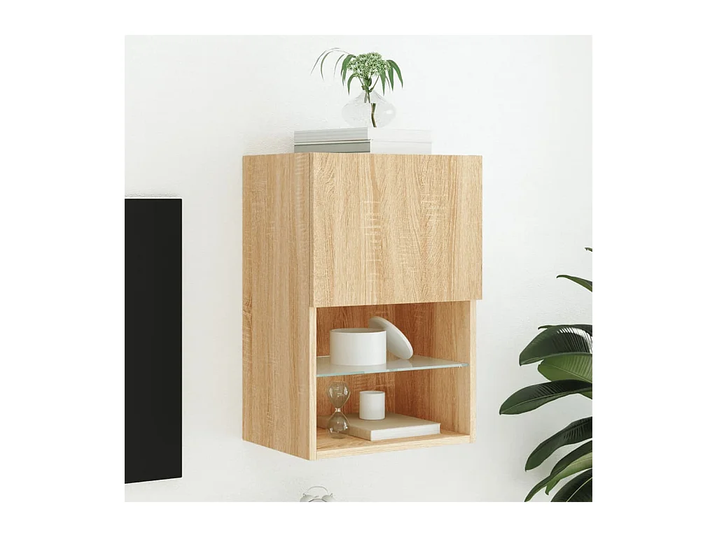 Tv-meubel met LED-verlichting 40,5x30x60 cm sonoma eikenkleurig NL20924