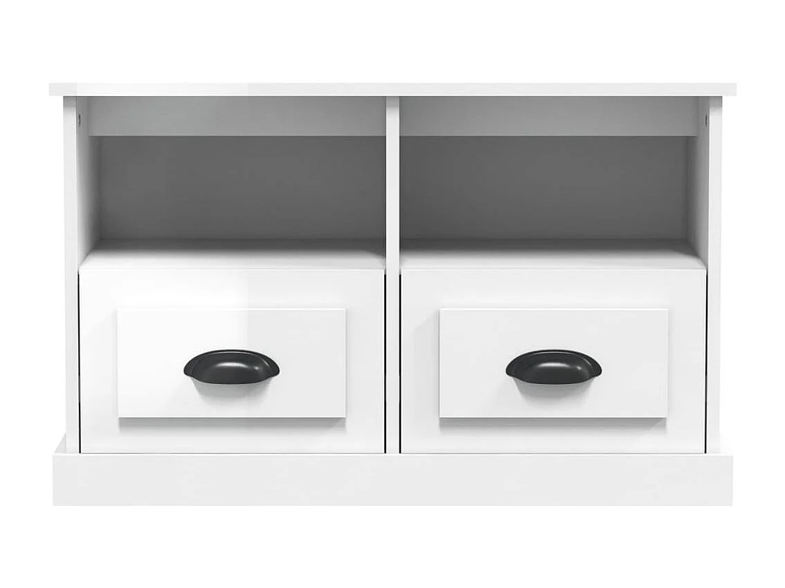 Móvel de TV 80x35x50 cm derivados de madeira branco brilhante PT530221
