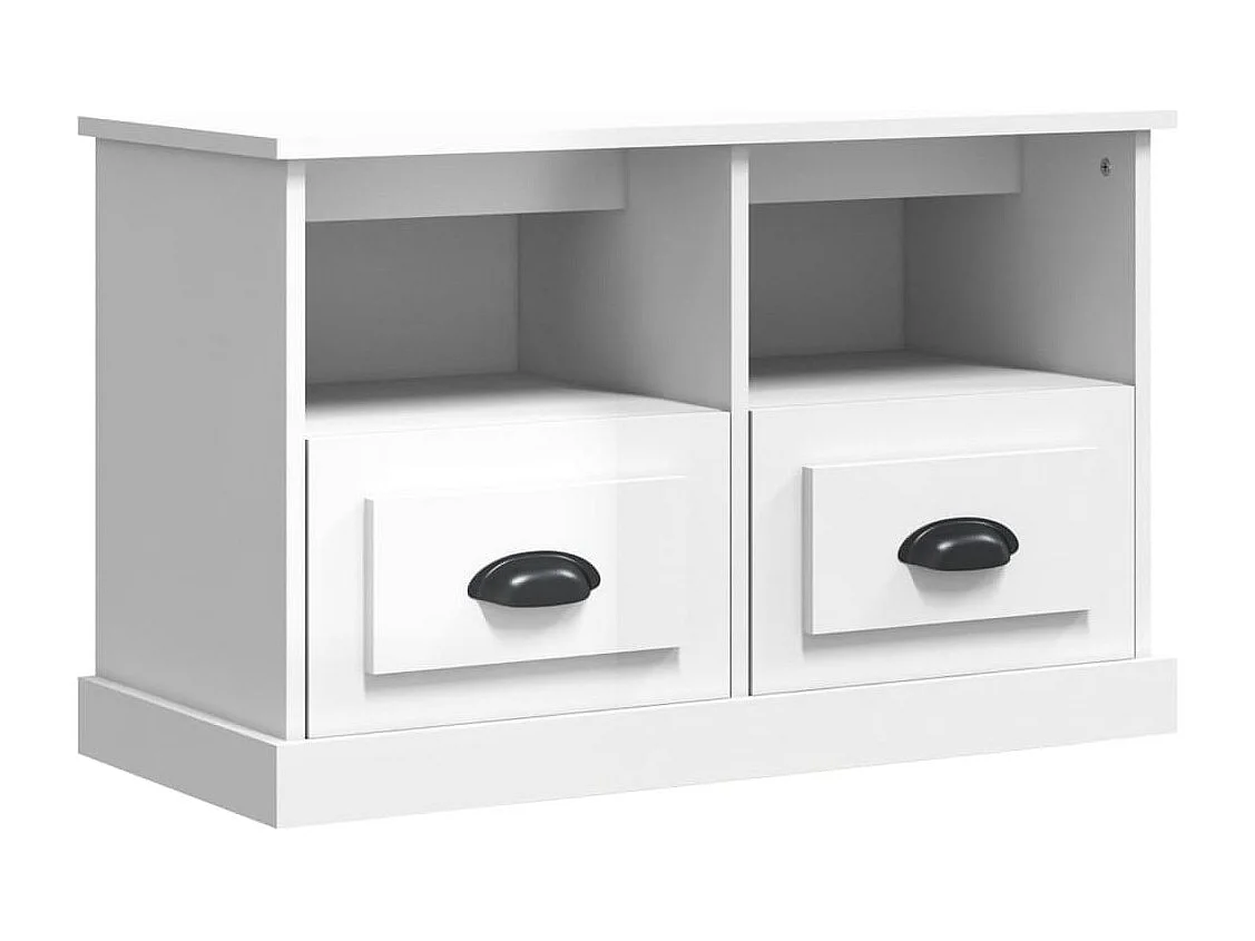 Tv-meubel 80x35x50 cm bewerkt hout hoogglans wit NL759243