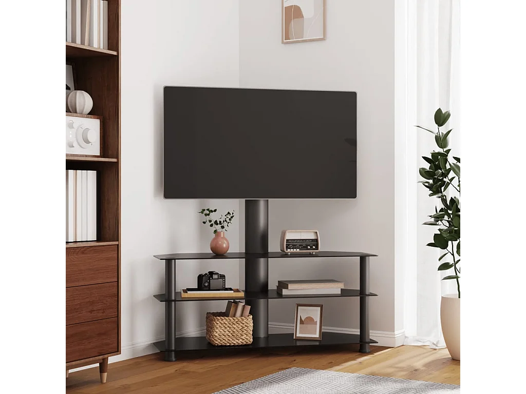 Tv-standaard hoek 3-laags voor 32-70 inch zwart NL428149