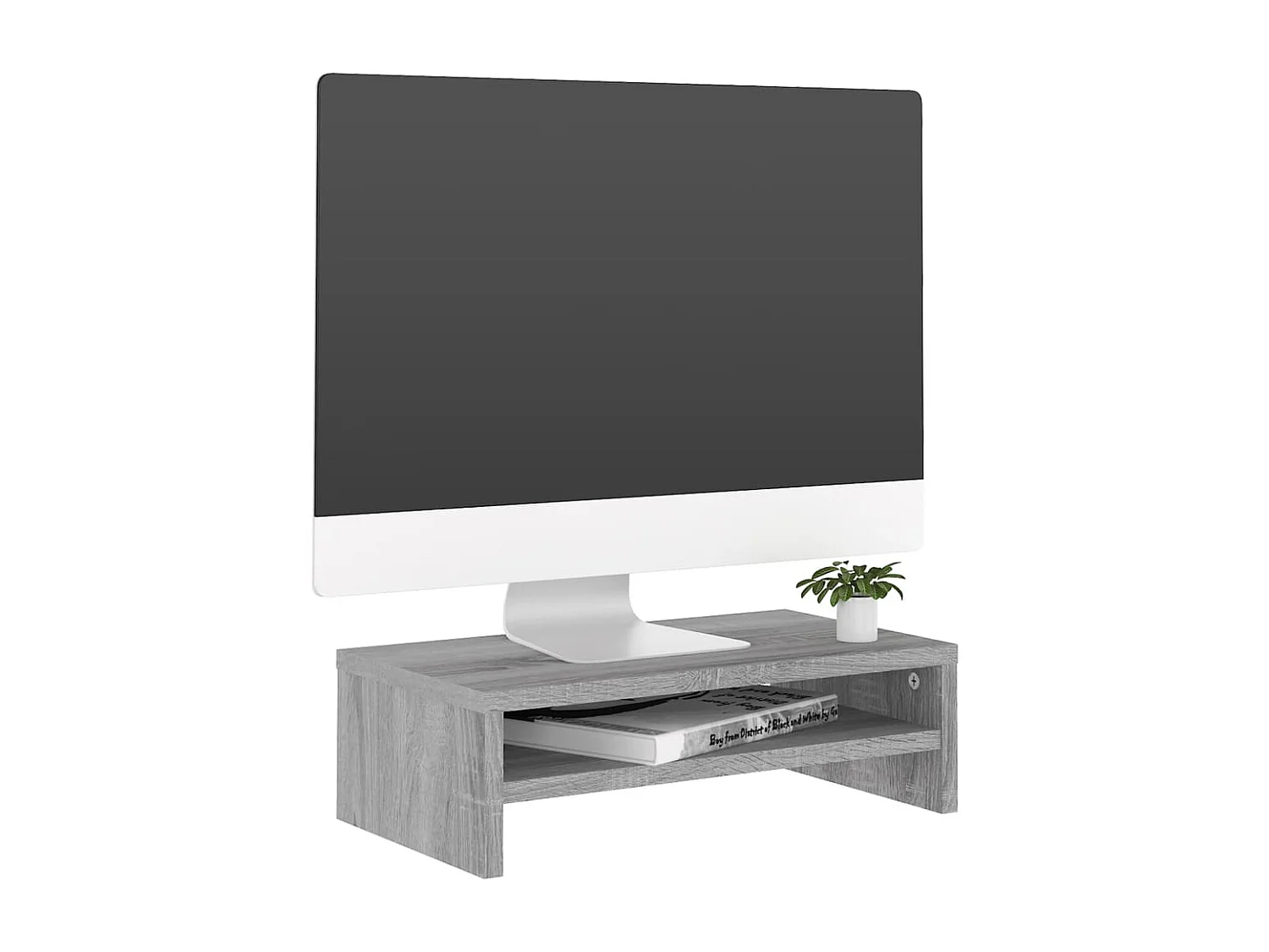 Suporte monitor 42x24x13cm derivados de madeira cinzento sonoma PT916817