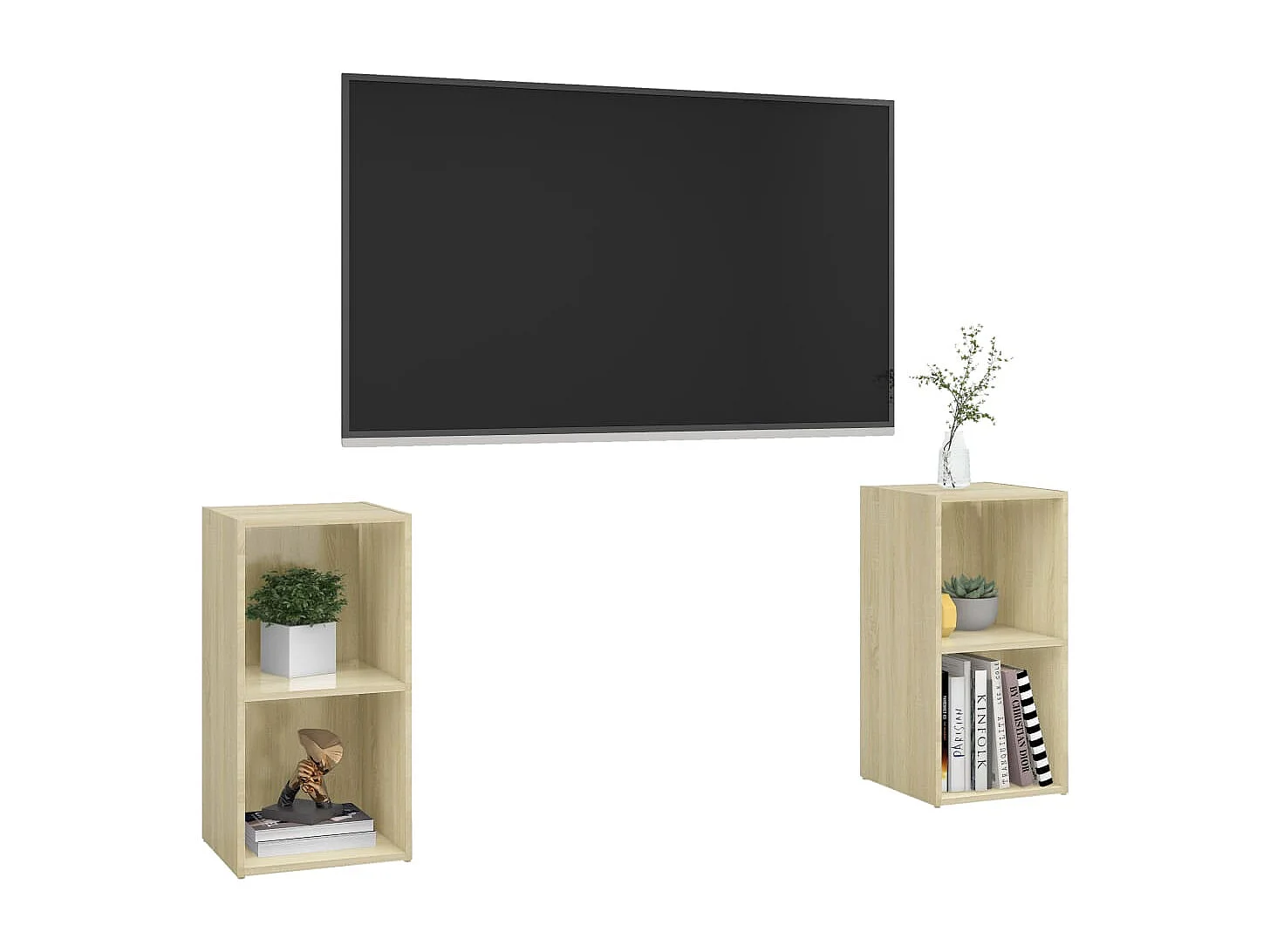2 Stk.TV-Schränke,TV-Möbel Sonoma-Eiche 72x35x36,5 cm Holzwerkstoff -gkd753966
