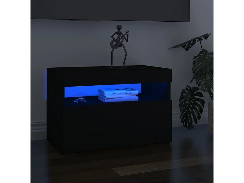 2 Stk.TV-Schränke,TV-Möbel LED-Leuchten Schwarz 60x35x40cm -gkd137291