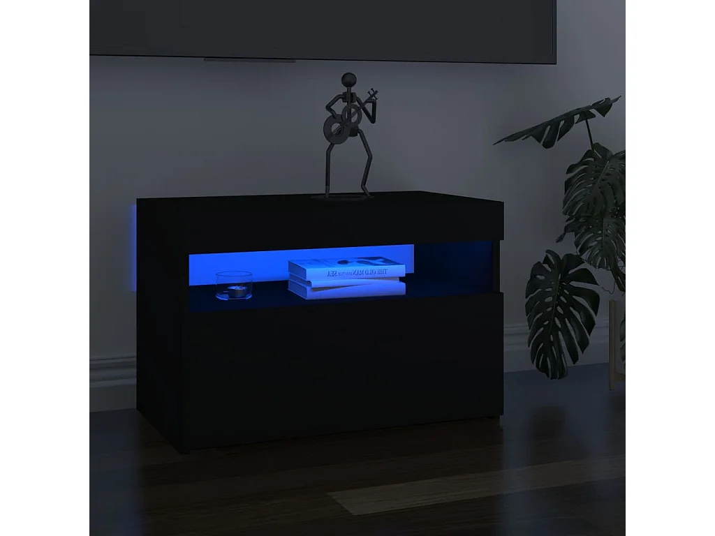 2 Stk.TV-Schränke,TV-Möbel LED-Leuchten Schwarz 60x35x40cm -gkd137291