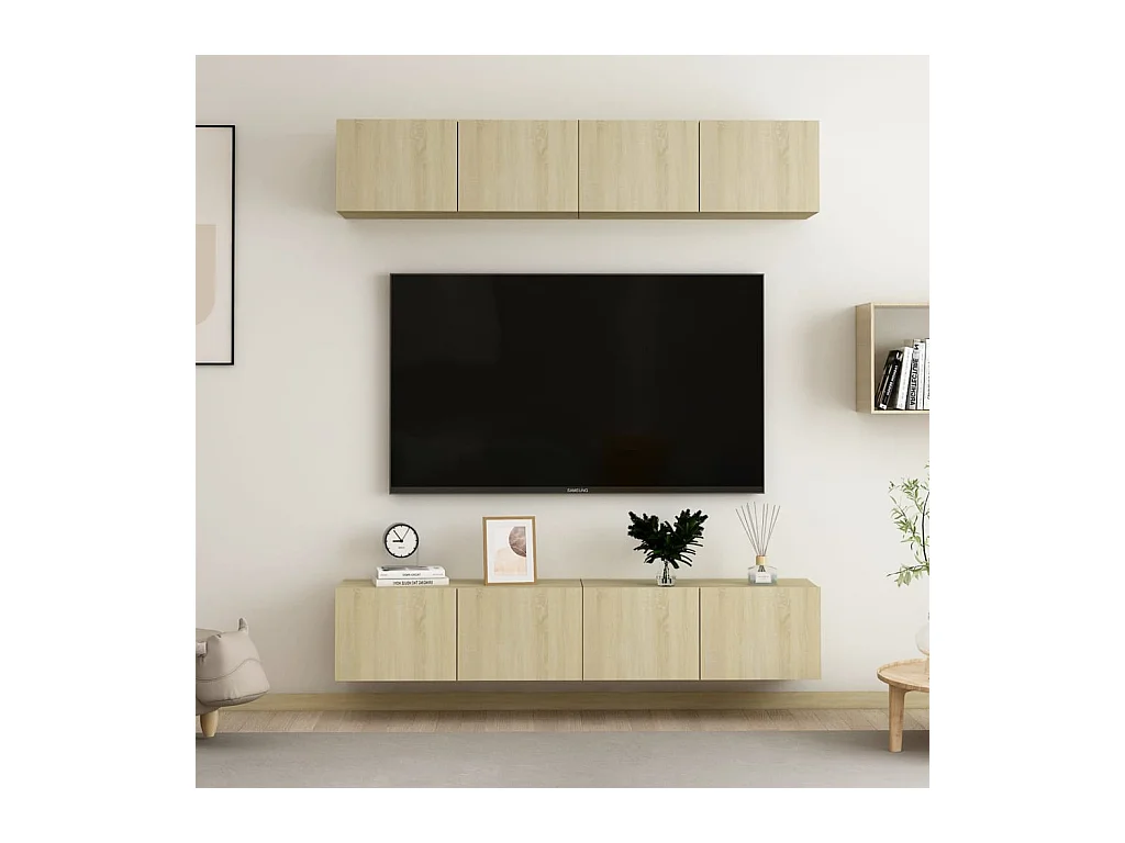 Tv-meubelen 4 st 80x30x30 cm bewerkt hout sonoma eikenkleurig NL36780