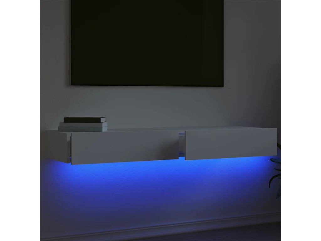 2 unidades blanco 60x35x15,5 cm YOE19043 Muebles TV con luces LED