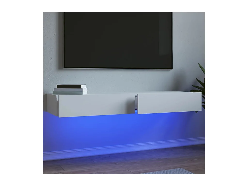Meubles TV avec éclairage LED 2 pcs blanc 60x35x15,5 cm WET3243
