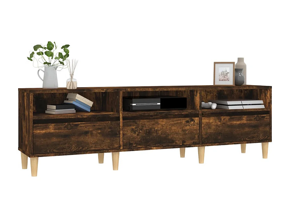 Meuble TV chêne fumé 150x30x44,5 cm bois d'ingénierie WET2848