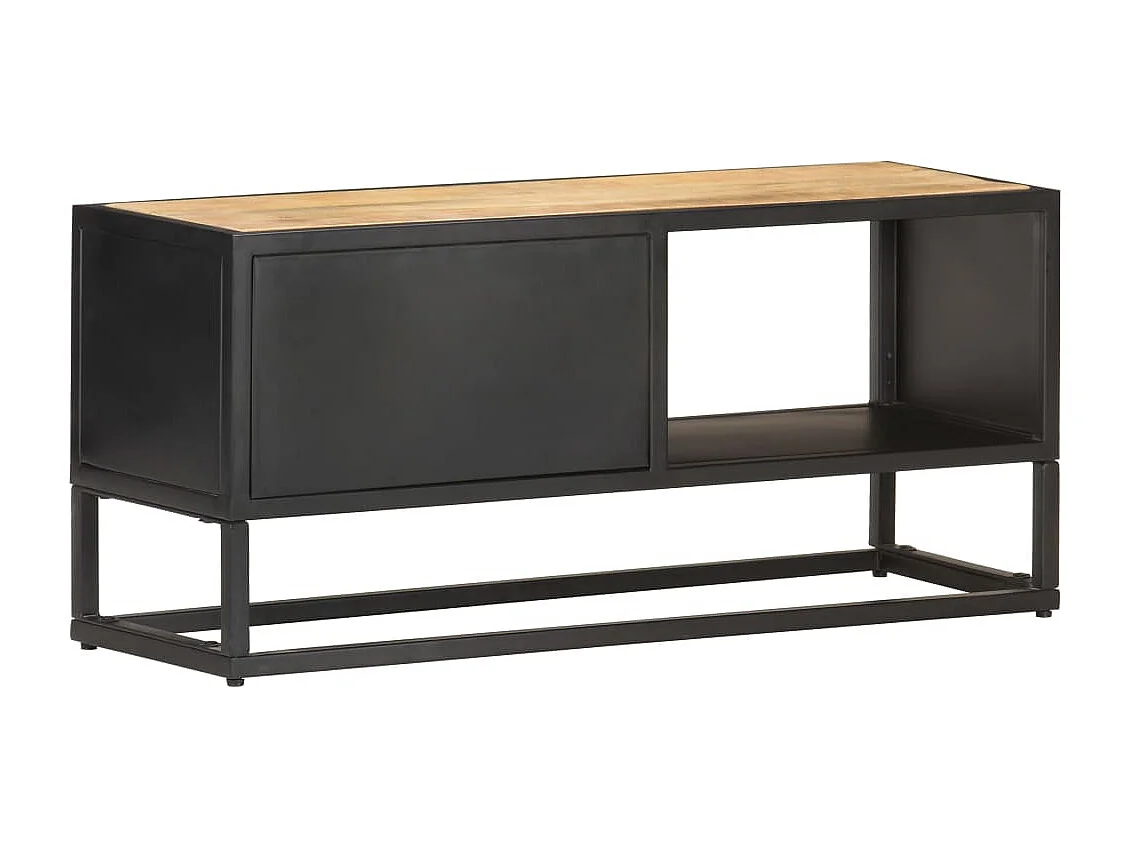 TV-Schrank,TV-Möbel mit Geschnitzter Tür 90x30x40 cm Raues Mangoholz -gkd511573