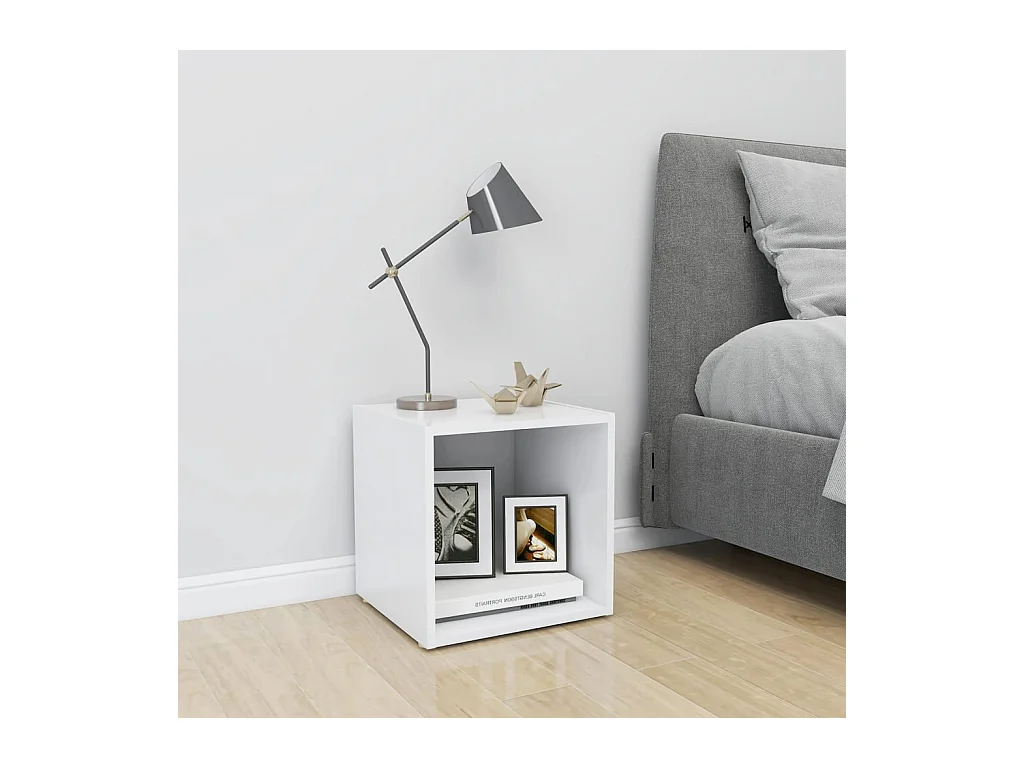 Meuble TV Blanc 37x35x37 cm Aggloméré WET9349
