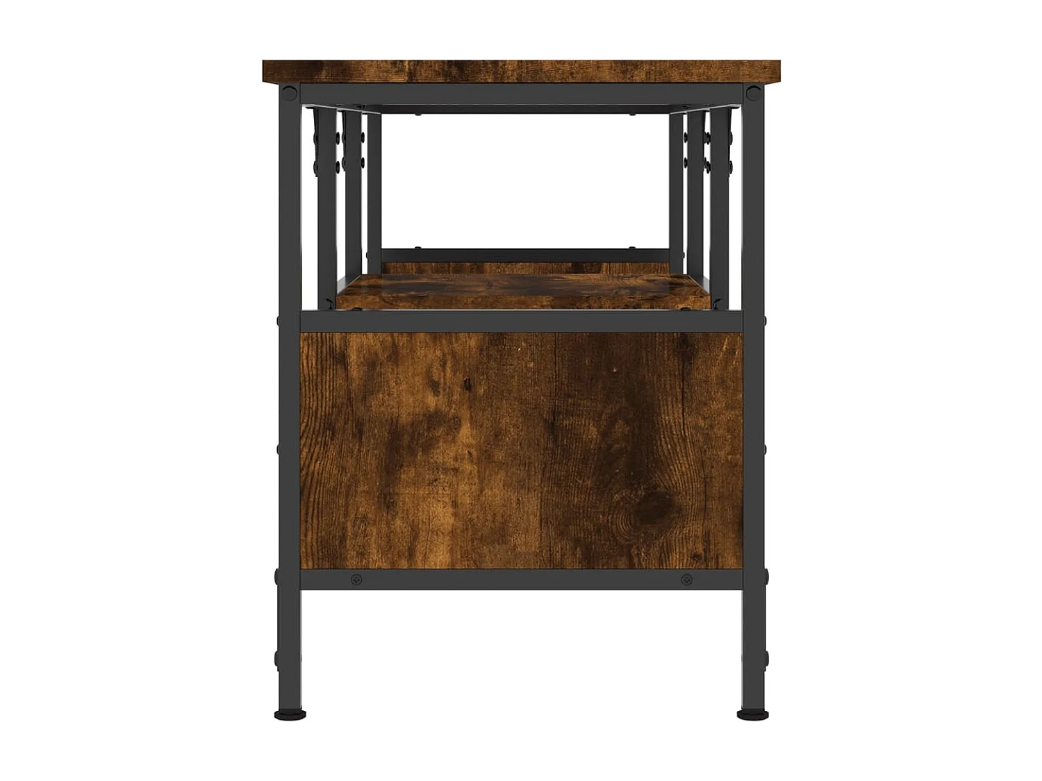 Mueble TV hierro madera contrachapada roble ahumado 100x35x45cm YOE80837