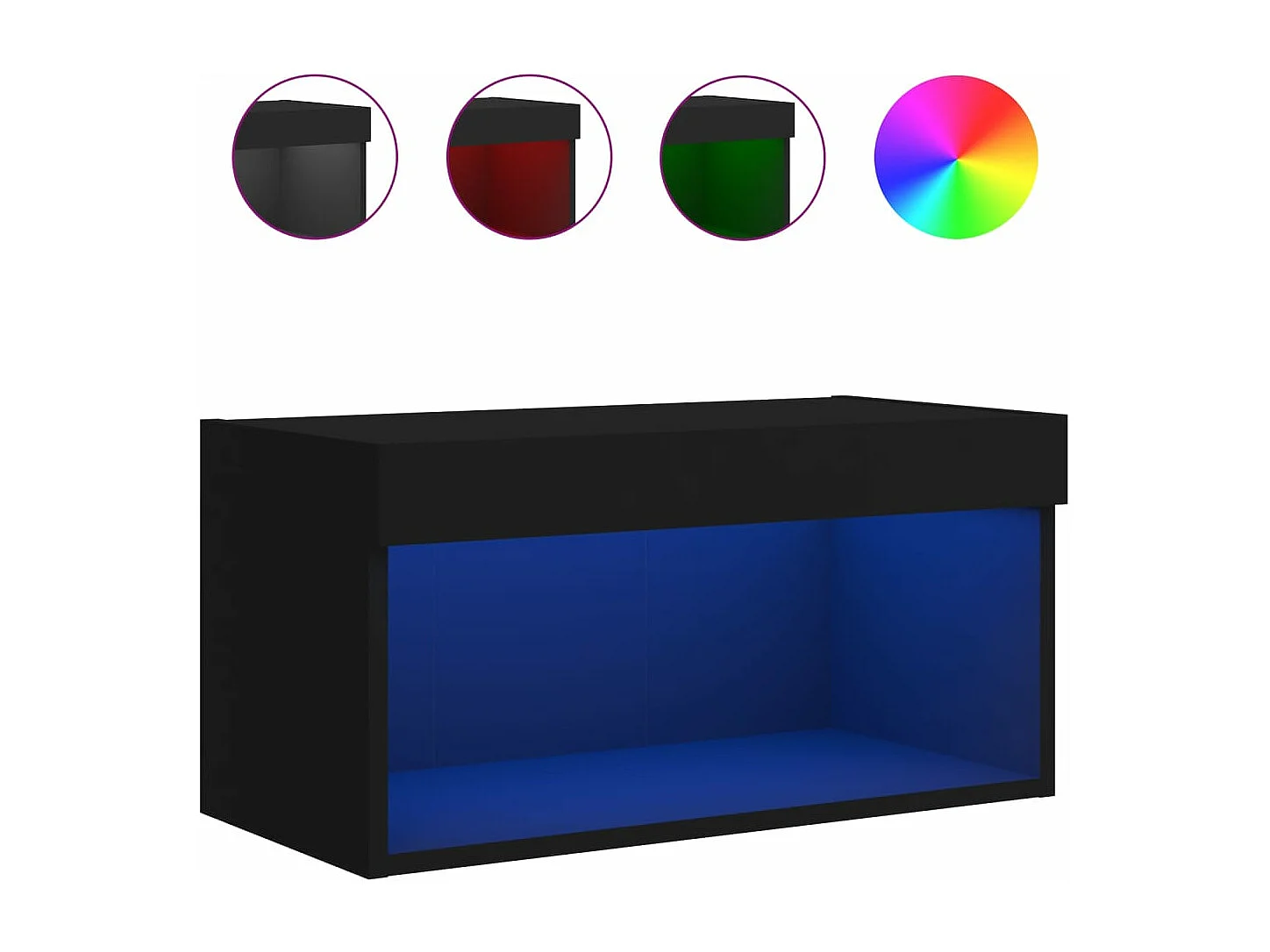 Meuble TV avec lumières LED noir 60x30x30 cm WET9465