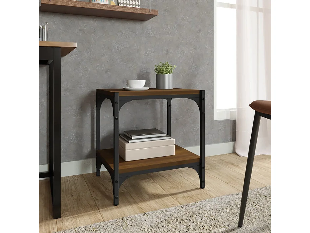 TV-Schrank,TV-Möbel Braun Eichen-Optik 40x33x41 cm Holzwerkstoff Stahl -gkd877445