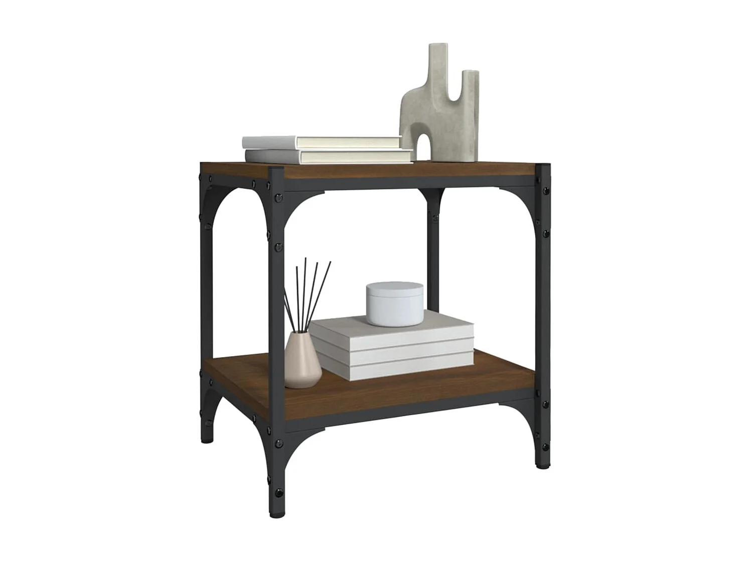 TV-Schrank,TV-Möbel Braun Eichen-Optik 40x33x41 cm Holzwerkstoff Stahl -gkd877445