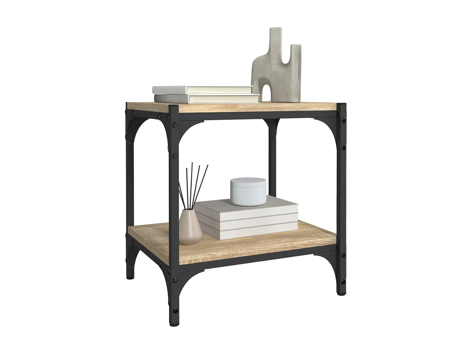 Meuble TV Chêne sonoma 40x33x41 cm Bois d'ingénierie et acier WET9272