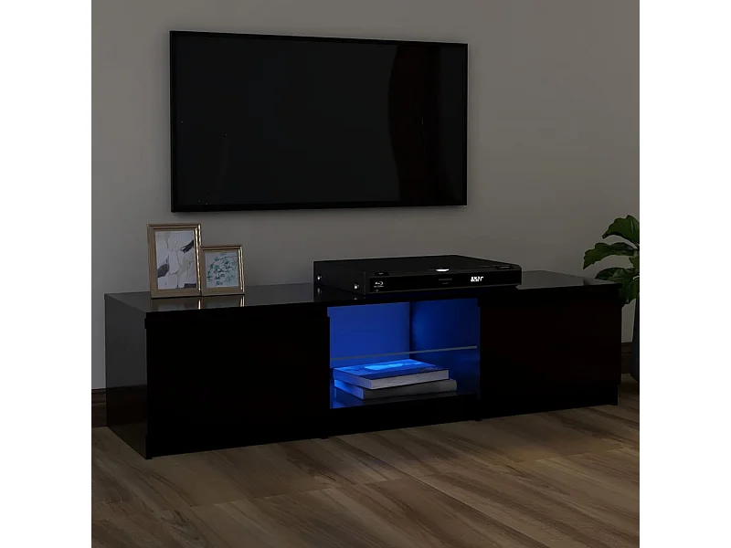 Meuble TV avec lumières LED Noir 120x30x35,5 cm WET5539