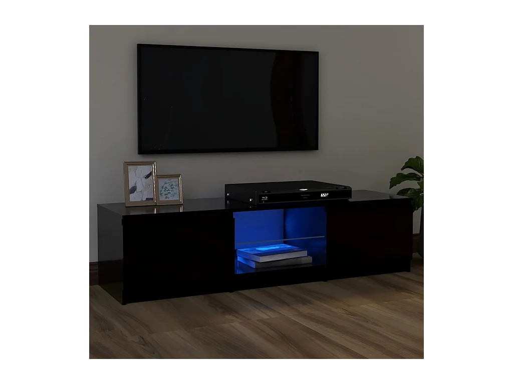 Meuble TV avec lumières LED Noir 120x30x35,5 cm WET5539