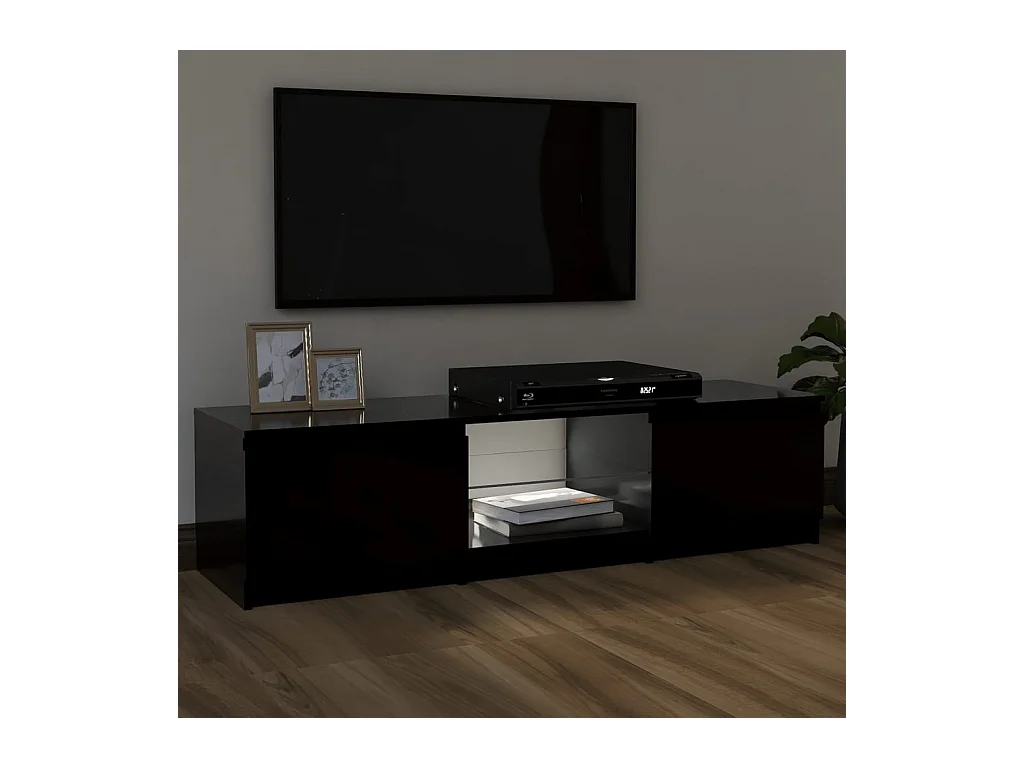 Mueble TV con luces LED negro 120x30x35,5 cm YOE59606
