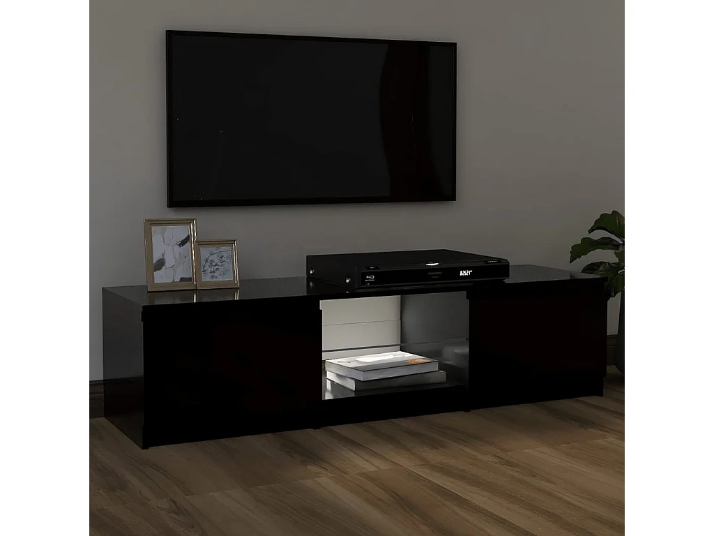 Mobile Porta TV | Armadietto TV con Luci LED Nero 120x30x36 cm