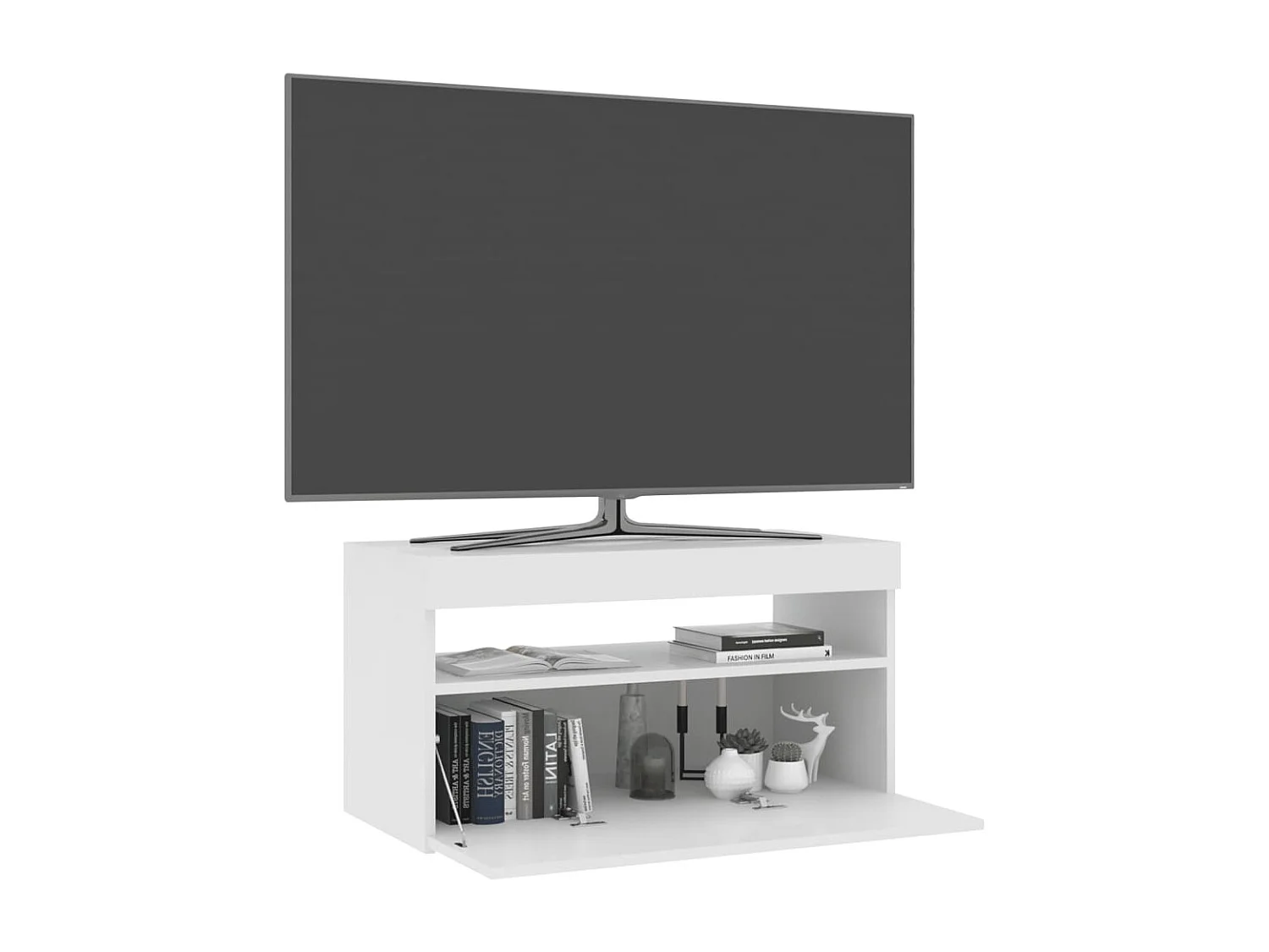 Tv-meubel met LED-verlichting 75x35x40 cm wit NL173298