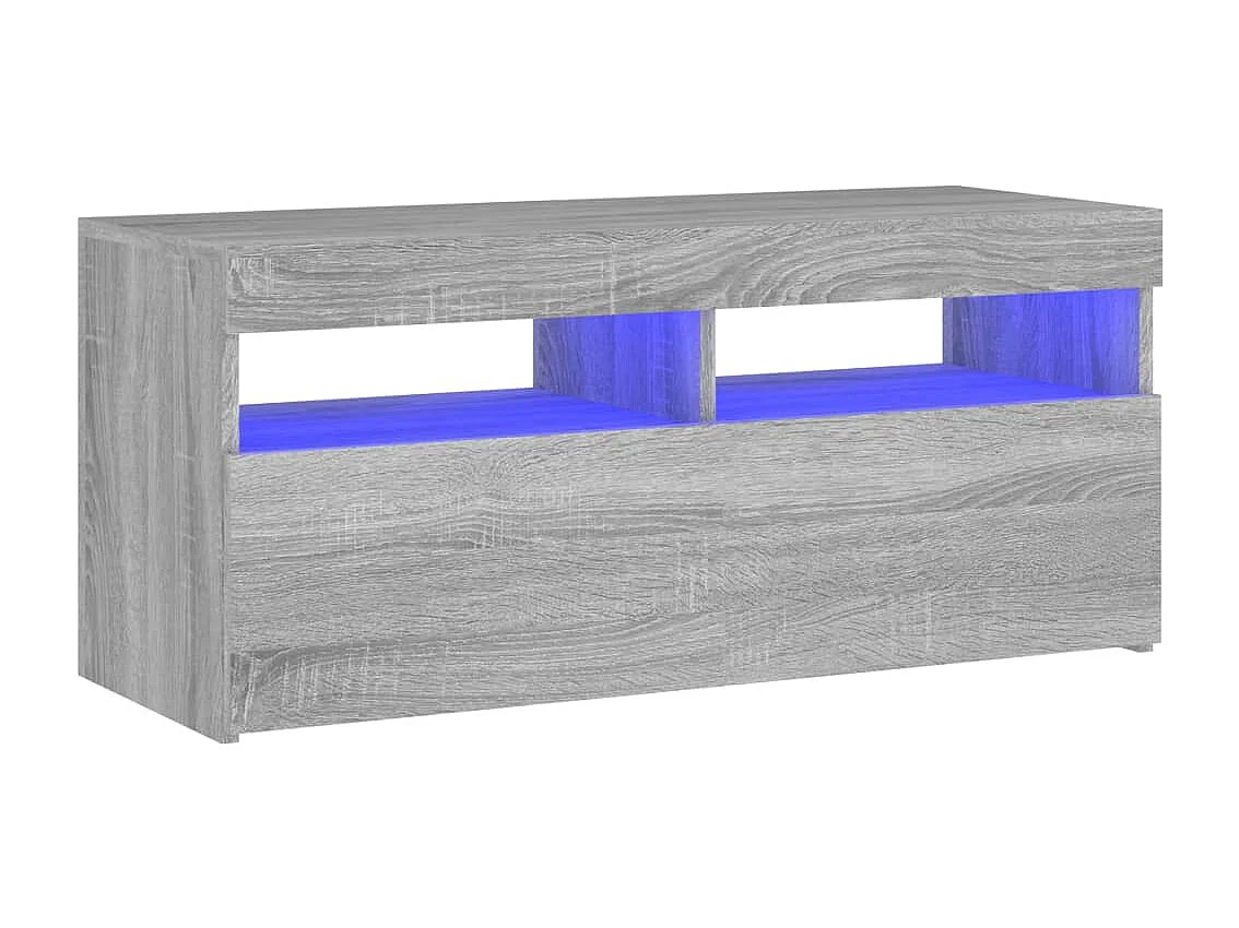 Meuble TV avec lumières LED Sonoma gris 90x35x40 cm WET4165
