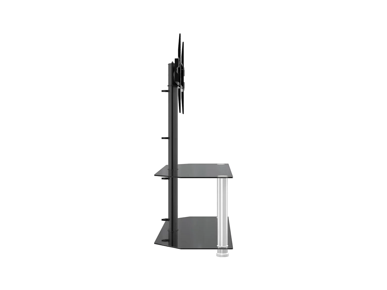 Meuble TV d'angle 2 niveaux pour 32-70 pouces noir argenté WET3359