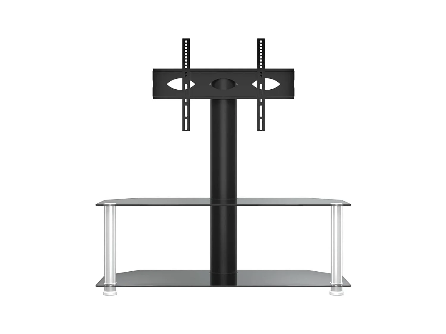 Meuble TV d'angle 2 niveaux pour 32-70 pouces noir argenté WET3359