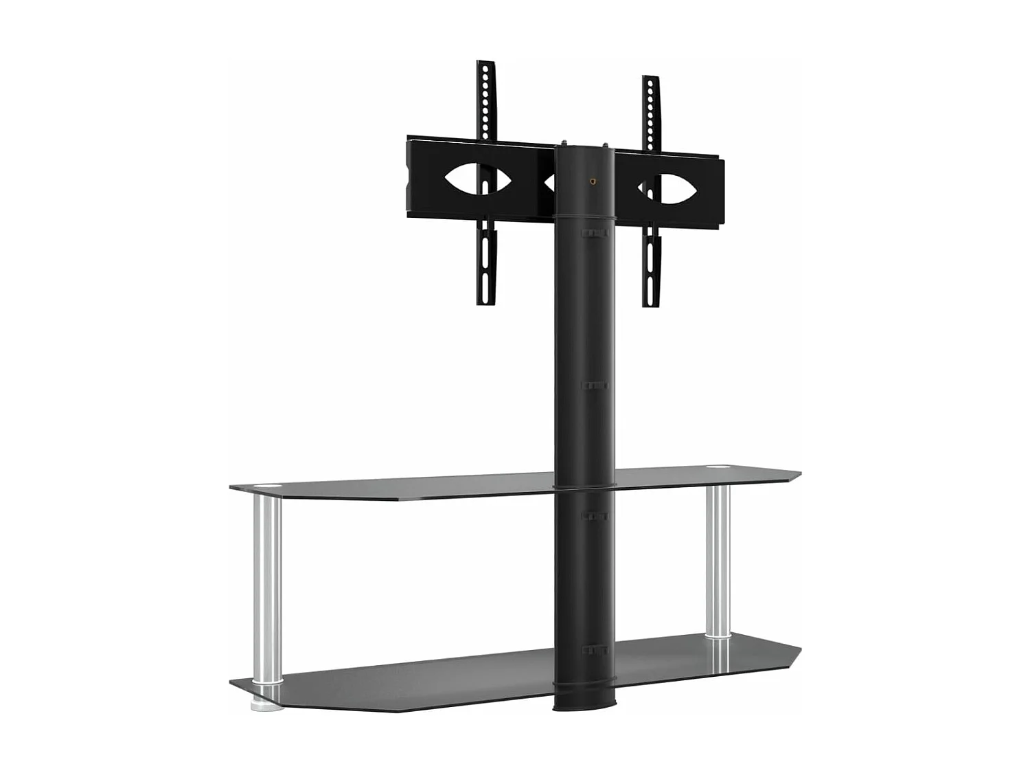 Meuble TV d'angle 2 niveaux pour 32-70 pouces noir argenté WET3359