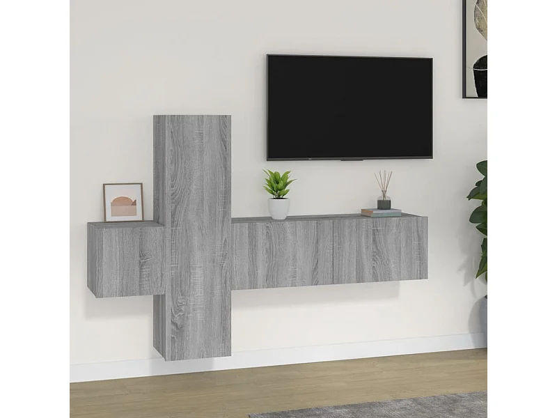 Ensemble de meubles TV 3 pcs Sonoma gris Bois d'ingénierie WET6203