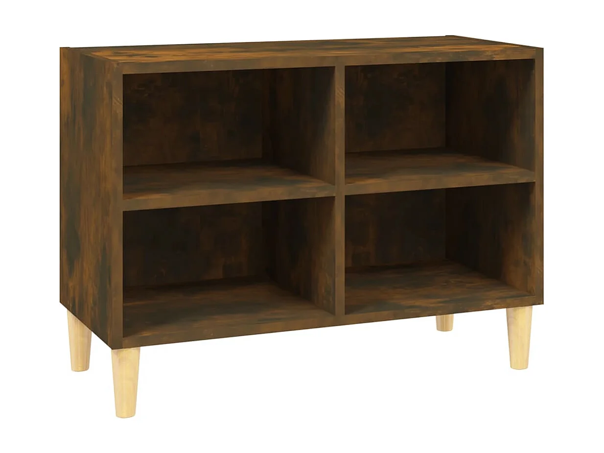 TV-Schrank,TV-Möbel mit Massivholz-Beinen Räuchereiche 69,5x30x50 cm -gkd868019