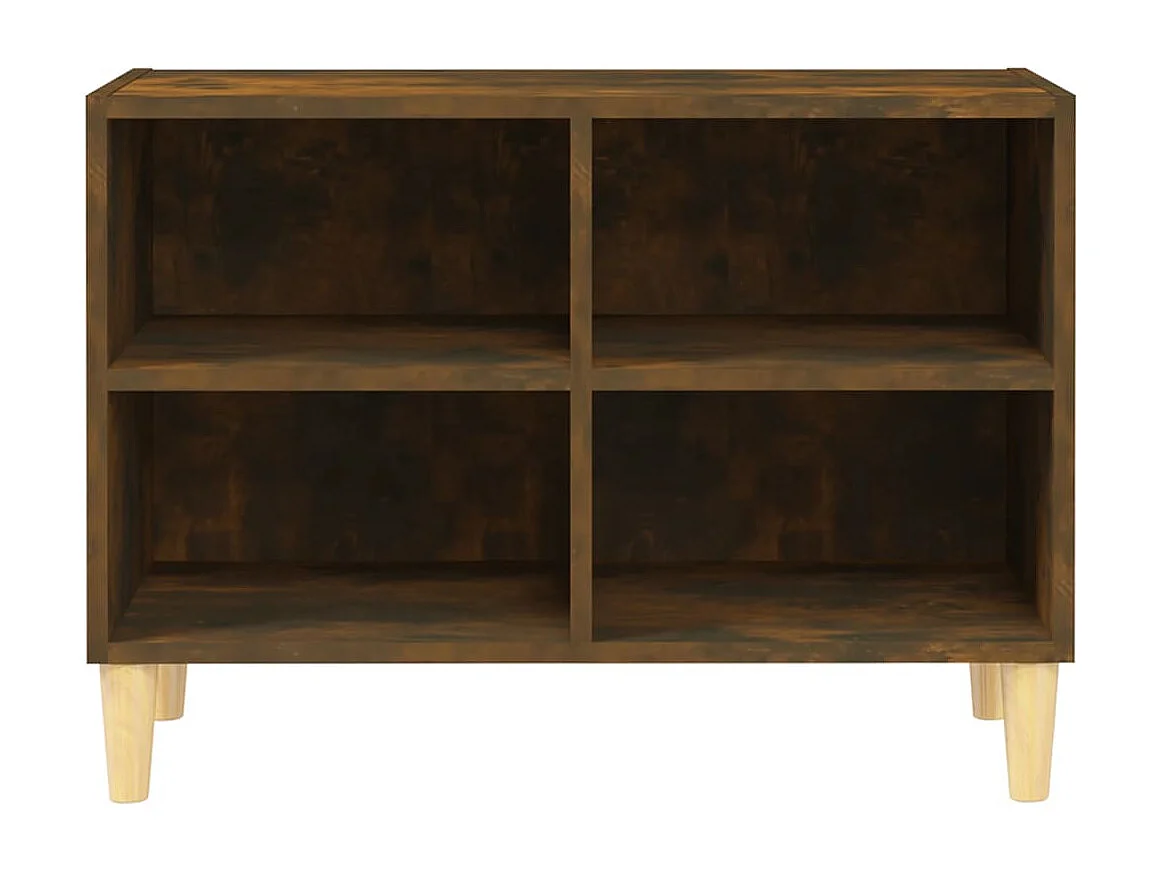 TV-Schrank,TV-Möbel mit Massivholz-Beinen Räuchereiche 69,5x30x50 cm -gkd868019